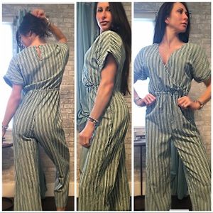 Striped wide leg jumper